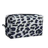 AGBIADD Leopard Print Design Cosmetic bag Makeup bag Soft Toiletry Bag for Women Travel Essentials (White)