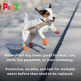 Pawz Rubber Dog Boots For Paws To 2 - All-Weather Dog Booties For Hot Pavement, Sand, Snow, Mud, And Rain - Anti Slip Dog Sock