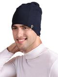 Vimal Jonney Navy Blue Cotton Blended Free Size Beanie Hat For MenRing_Cap_Navy_01