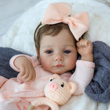 SCOM Realistic Reborn Baby Dolls - 18 Inch Lifelike Newborn Baby Dolls Adorable Girl, Real Life Baby Doll with Accessories, Soft