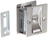Locking Pocket Door Pull Handle,Brass