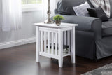 Mission Chair Side Table In White