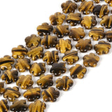 Yellow Tiger Eye Natural Gemstone Flower Shape Beads Strand 15mm Crystal Drilled Spacer Beads Flower Power Energy Stone Loose Be