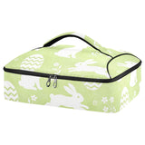 Insulated Casserole Carrier Bag Happy Easter Cartoon White Rabbit Egg