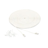Amazon Basics Cat 6 Ethernet RJ45 10Gbps Flat Cable 100 ft Outdoor&Indoor White Solid Patch Cord with Clips for Router, Modem, P