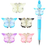 Gradient Butterfly Beads for Pens 5pcs Fancy Focal Beads for Beadable Pens Beadable Keychains Making