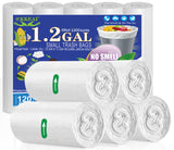 OKKEAI Small Trash Bags -1.2 Gallon Garbage Bags 5 Liter Trash Bags Wastebasket Liners for Bathroom,Office,Translucent,120 Count