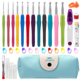 Royouzi Crochet Hook Set, 11 Pieces NonSlip Yarn Knitting Needle Set