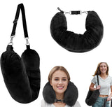Leaysoo Stuffable Neck Pillow For Travel, Soft Velvet Stuffable Travel Pillow For Extra Luggage, Fits About 6 TShirts Travel St