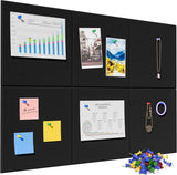 Fennec Mart Large Felt Bulletin Board 30x30cm SelfAdhesive Message Boards with 35 Pushpins, Decorative Felt Wall Tiles for Home