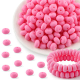 Kovict 200Pcs 14mm Silicone Beads, Abacus Silicone Beads for Necklace Bracelet Keychain Pens Craft(Pink)