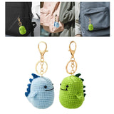 ATORSE Handmade Crochet Doll Set Dinosaur Needlework Birthday Gift 2 Set