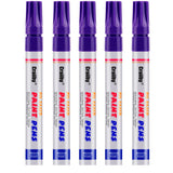 Purple Paint Markers, 5 Pack Oil-Based Waterproof Quick Dry Permanent Paint Pen Set for Rocks Painting, Wood, Fabric, Plastic, C
