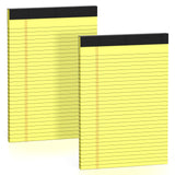 Yellow Legal Pads 8.5 x 11 Note Pads Wide Ruled 2 Pack, Notepad 8.5 x 11 Inch Canary Yellow Paper 21lb Micro Perforated Writing