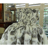 Plutus Brands Rabbit Fur Throw Pillow, 102 X 116, Ivory/Gray