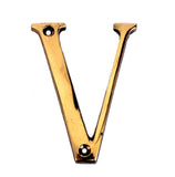 eSplanade - Brass House Hotel Door Name Alphabets - Wall Door Plaque Letter Alphabet - 3 Inches - Golden (A Alphabet) (V Alphabe