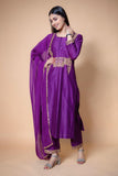 Gosriki Women'S Rayon Blend Straight Embroidered Kurta With Pant & Dupatta (Anindita Begani-Gs_M_Begani_Medium),Begani,,B0DK9P4YJJ