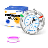 MEANLIN MEASURE 0~5000Psi Liquid Filled Pressure Gauge Stainless Steel 2.5 FACE DIAL 1/4 NPT 316 Stainless Steel Joint for WOG W