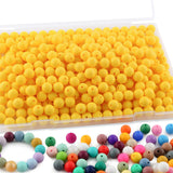 Sunrony 240Pcs 12mm Silicone Beads for Keychain Making, Round Silicone Beads for Pens and Necklace Bracelet Crafts Making(Yellow
