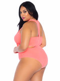 2 Pc Opaque Bandeau And Suspen - 1X-2X / Coral