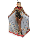 2 Pc Sheer Glitter Flame Devil - O/S / Black