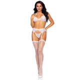 3 Pc Rhinestone Eyelash Lace B - Small / White