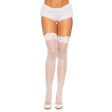 Stay Up Lace Top Micro Net Thi - O/S / White