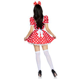 2 Pc Polka Dot Dress With Ruch - Small / Red/White