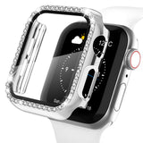 Recoppa Compatible for Apple Watch Case with Screen Protector 45mm Series 7/8/9, Bling Crystal Diamond Rhinestone Ultra-Thin Bum