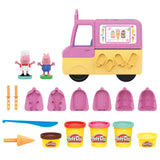 Play-Doh Peppa's Ice Cream Playset with Truck, Peppa Pig and George Figures, and 5 Non-Toxic Modeling Compound Cans, Toy for Kid