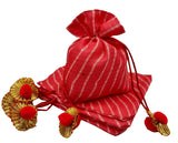 brown leaf 4X5 inch Red Potli Bags Jewelry Pouch Best for Wedding Anniversary Party Supply Return Gifting Bags (48)