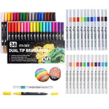 Corslet Set Of 60 Pcs 24 Pcs Acrylic Markers Set And 36 Pcs Dual Tip Brush Pen 36 Shades Sketch Pen Set For Kids Calligraphy Col