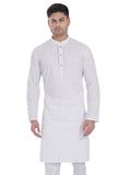 Divisive Men'S Thread Embroidered Cotton Only Slim Fit Kurta (Dkrt633_Xxl_White)