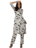 Libas Womens Printed Silk Blend Co-Ord Set For Women