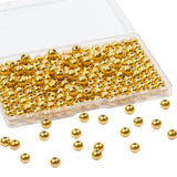 Song Xi 200pcs 304 Stainless Steel Round Gold Spacer Beads for Jewelry Making, Smooth Seamless Metal Beads 6mm for DIY Necklace