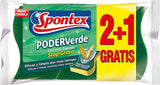 Spontex Fiber Scrubbers with Sponge, 3 Scouring Pads