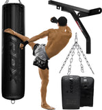 RDX Heavy 5FT Punching Bag for Pro Training, 55lbs Pre Filled with 110lbs Max Capacity, 4PC Boxing Bag Set with Wall Bracket Glo