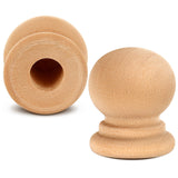 Pinkunn 200 Pcs Wood Finials Dowel Rods Caps 3/4 Inch Tall with 1/4 Inch Hole Unfinished Wood Drawer Knobs Pulls Handles Small C