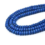 HAAMIIQII 5x8mm Lapis Lazuli Rondelle Stone Spacer Beads, Abacus Disk Loose Gemstone Beads for Jewelry Making, DIY Bracelet, Nec