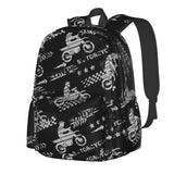Jbofyee Motocross Dirt Bike Print Laptop Backpack For Men Women, Motorcycle Motorbike Lover Lightweight Daypack Bookbag For Dail