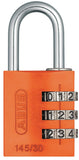 ABUS 145/30 C Aluminum Resettable Combination Padlock, 3 Dial, Orange