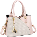KKXIU Triple Compartments Purses and Handbags for Women Fashion Ladies Satchel Shoulder Top Handle Bag (1-Pink)
