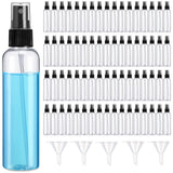 Layhit 100 Pcs Small Spray Bottles 4 Oz/120ml Clear Plastic Spray with 5 Pcs Small Funnels Mini Empty Fine Mist Bottles for Esse