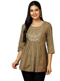 Libas Women'S A-Line Kurtis (58242B_Brown