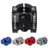 BUCKLOS Skull 31.8mm MTB Stem 35mm Mountain Bike Handlebars Short Stems, 1 1/8 Ultra-Light Hollow CNC Aluminum Alloy Riser Bicyc