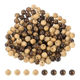 HARFINGTON 200pcs Round Wooden Beads, 8mm Dia Small Wood Beads for DIY Crafts, Bracelet, Wristlet, Necklace, Jewelry Making, Dee