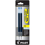 Pilot, G2 Gel Ink Refills, Fine Point 0.7 mm, Periwinkle, Pack of 2