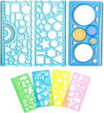 HAV CREATION 7Piece Geometric Drawing Ruler Set + FREE 10Color Pen | Multifunctional Template Ruler for Sketching, Technical D