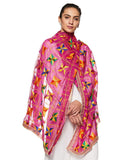 Weavers Villa Women's Phulkari Dupatta (Pink, 2.25 Mtrs)