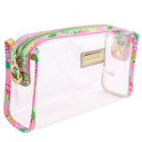 Lilly Pulitzer Clear Zipper Pouch, Cute Pencil Case for Adults, Travel Toiletry Bag, Small Pouch Bag for Supplies, Makeup or Toi